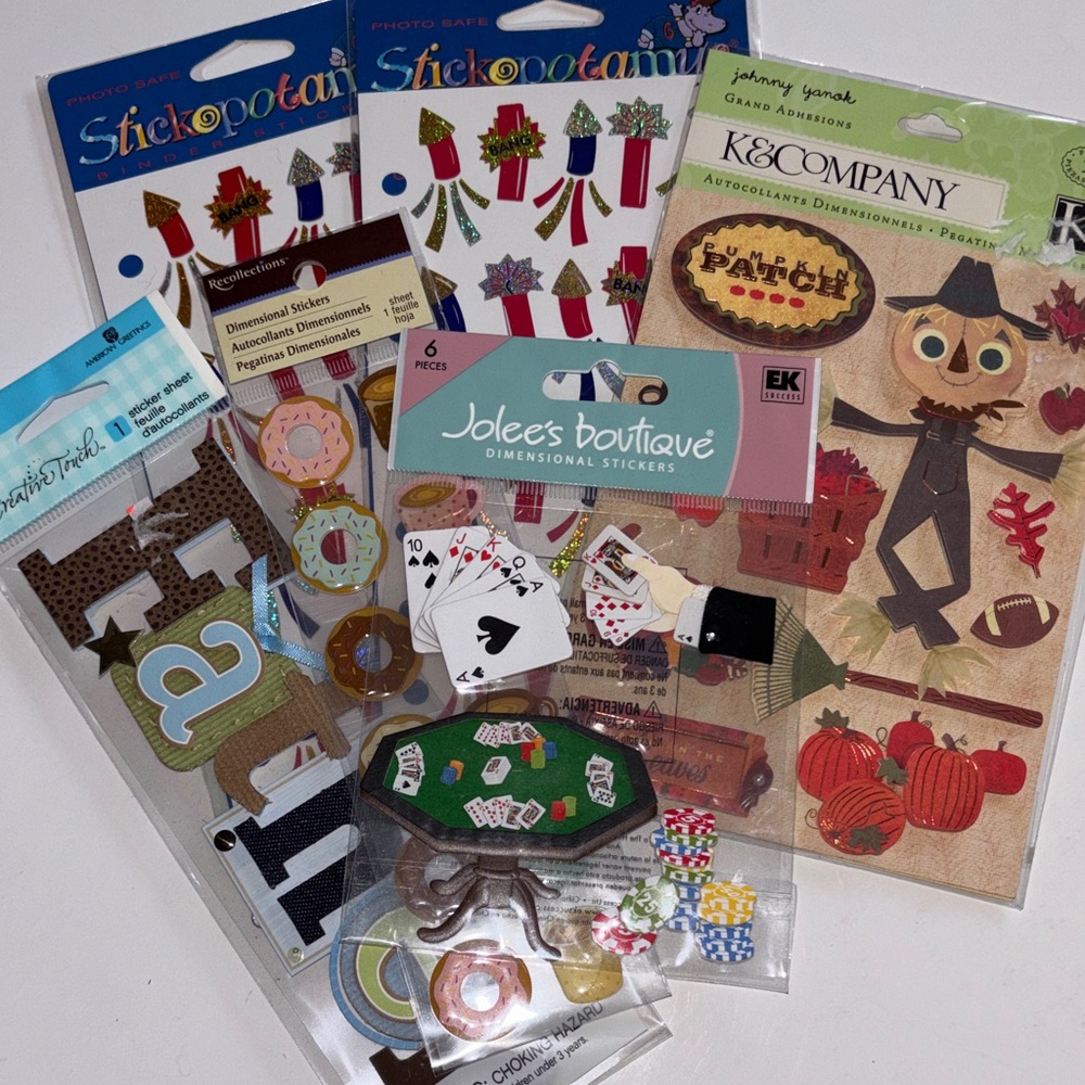 Scrapbook Embellishments Joelees Stickopotamus NWT VTG OLD scrapbook Stickers